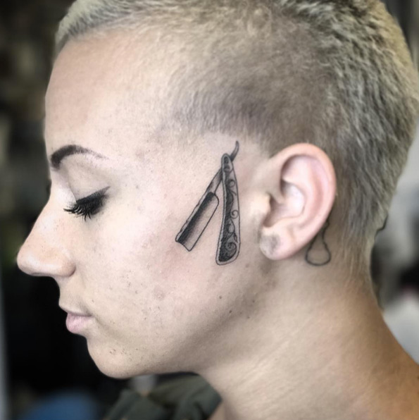 straight edge face tattoos