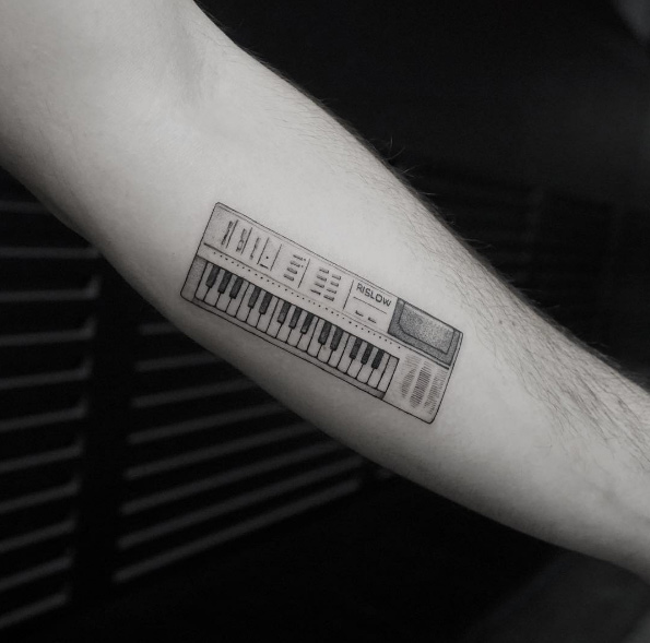 Keyboard tattoo by Victoria Do