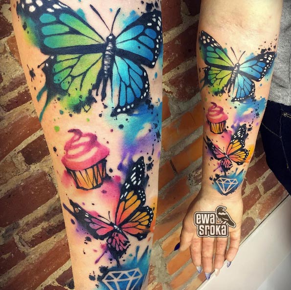 Watercolor butterflies by Ewa Sroka