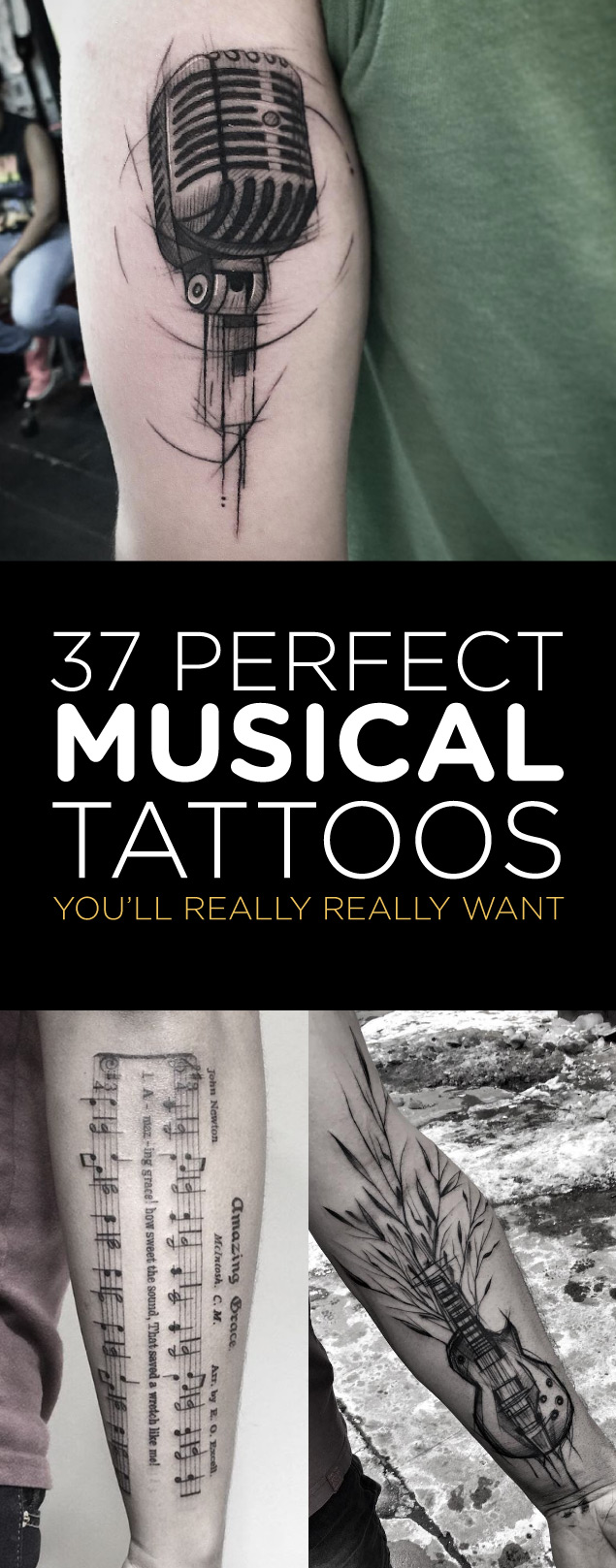 37 Perfect Musical Tattoos You'll Really Really Want