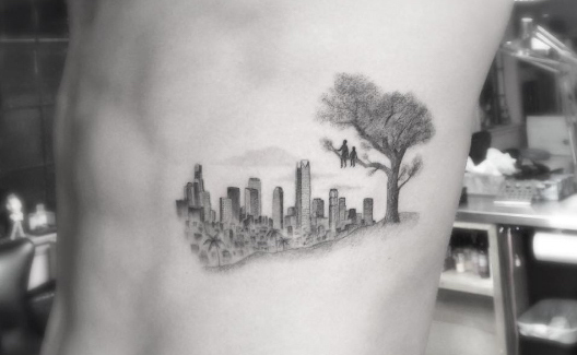 City skyline tattoo designs
