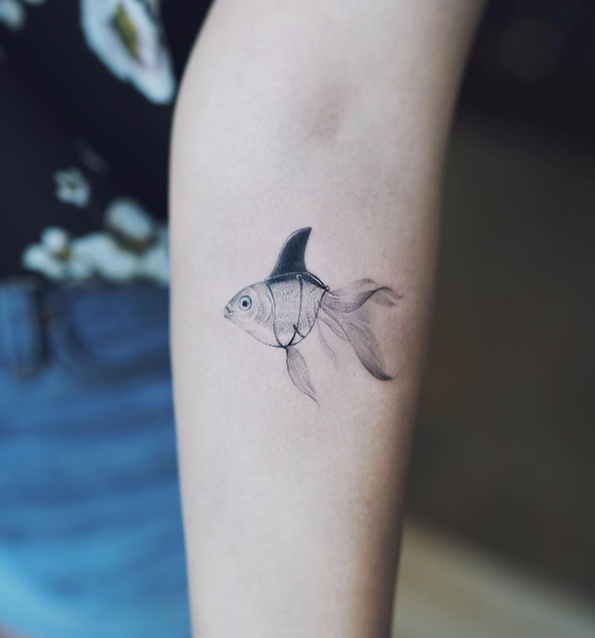 Goldfish tattoo by Nando