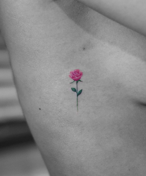 Pink rose by Drag Ink