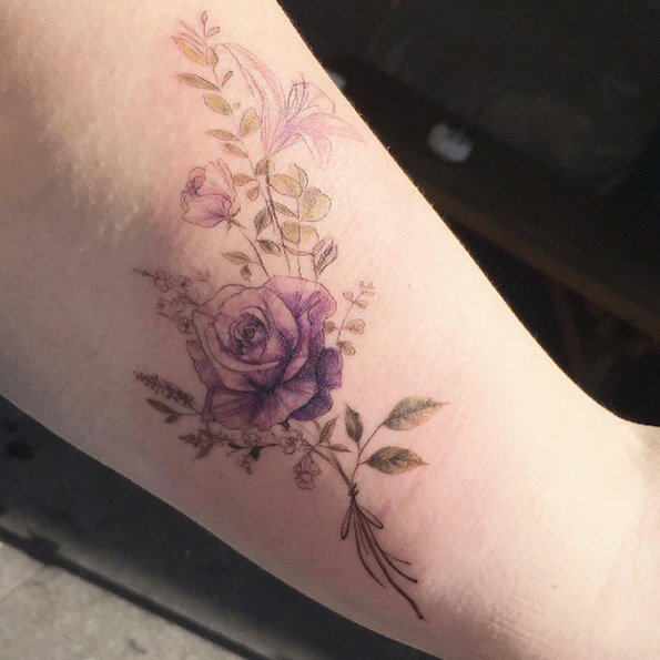Violet roses by Tattooist Flower
