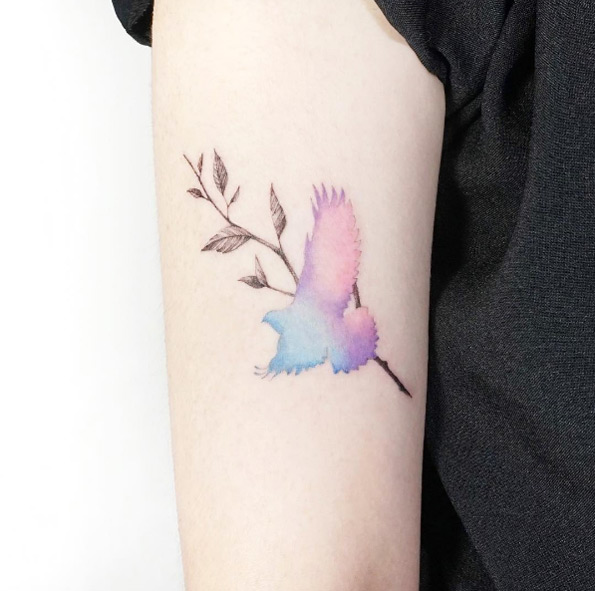 Watercolor bird by Heejae Jung