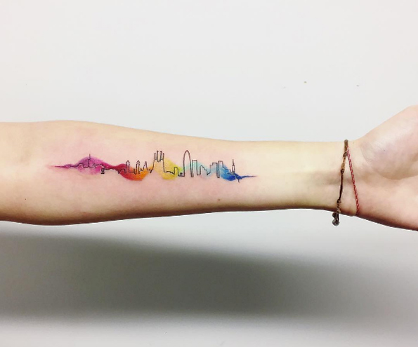 Barcelona skyline tattoo by Fervescent