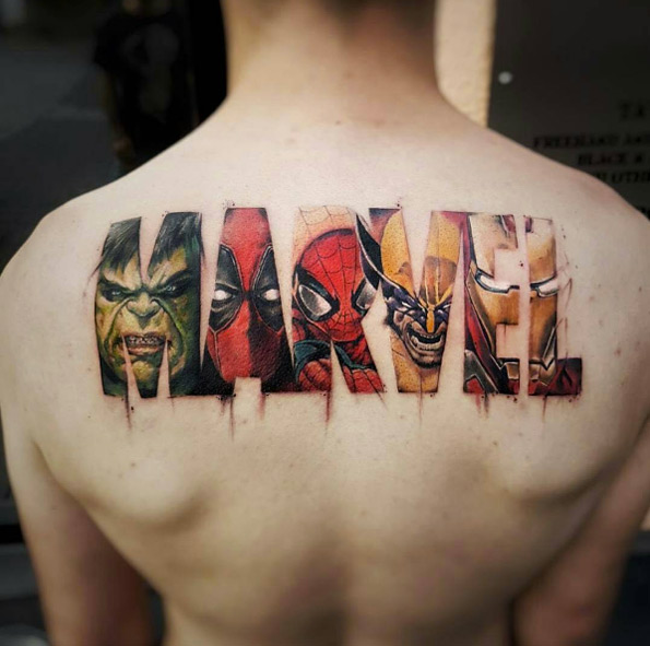 Marvel tattoo by Shortys Tattoo Speicher