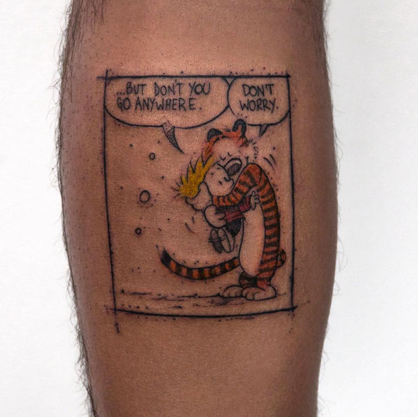 Calvin and Hobbes tattoo by Robson Carvalho