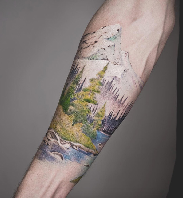 Landscape tattoo by Tritoan Ly
