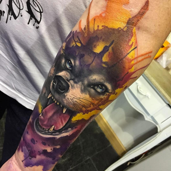 Watercolor wolf by Balm