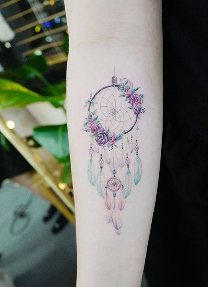Floral dreamcatcher by Tattooist Banul