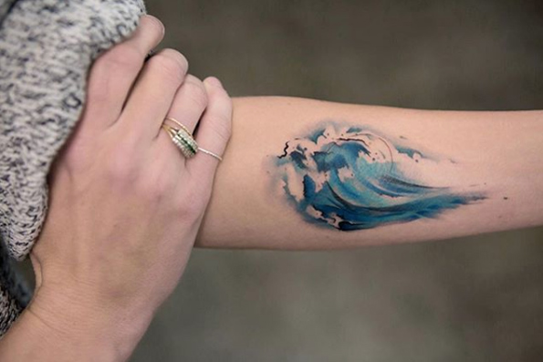 Watercolor wave by Trudy