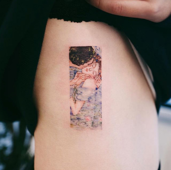 Gustav Klimt tattoo by Sol