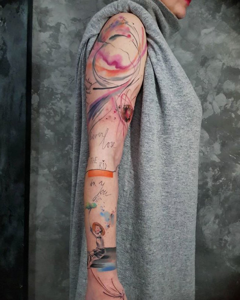 Watercolor sleeve by Max