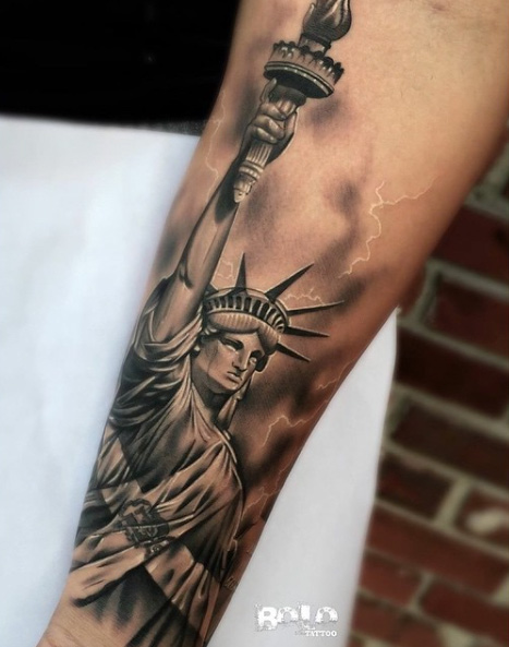 Dominican Statue of Liberty tattoo by BOLO