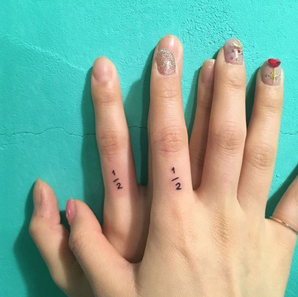 Best friend finger tats by Bombfuss