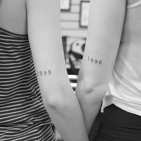 Birth year sister tats by Cold Tattooer