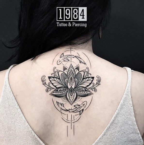 Lotus flower Pisces tattoo by 1984