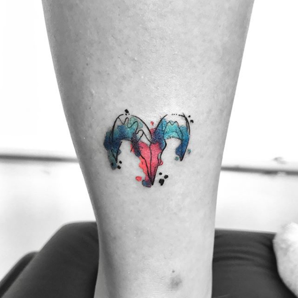Watercolor Aries tattoo by Prisma