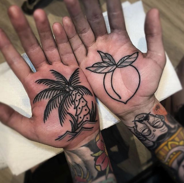 Peach and palm by Mark Walker