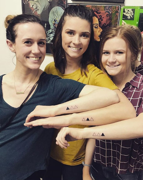 Triangle sister tattoos via Monica Carrow
