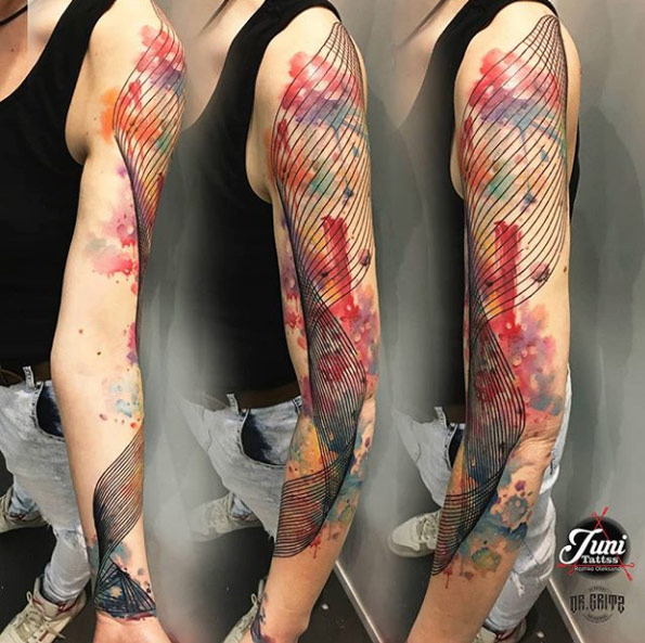 Watercolor sleeve by Redberry