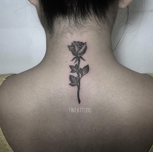 Dotwork rose by Fin 