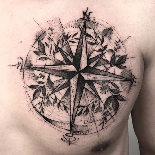 Sketch style compass by BK