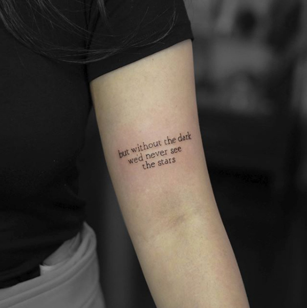 But without the dark we'd never see the stars, by Recycle Tattoo Studio