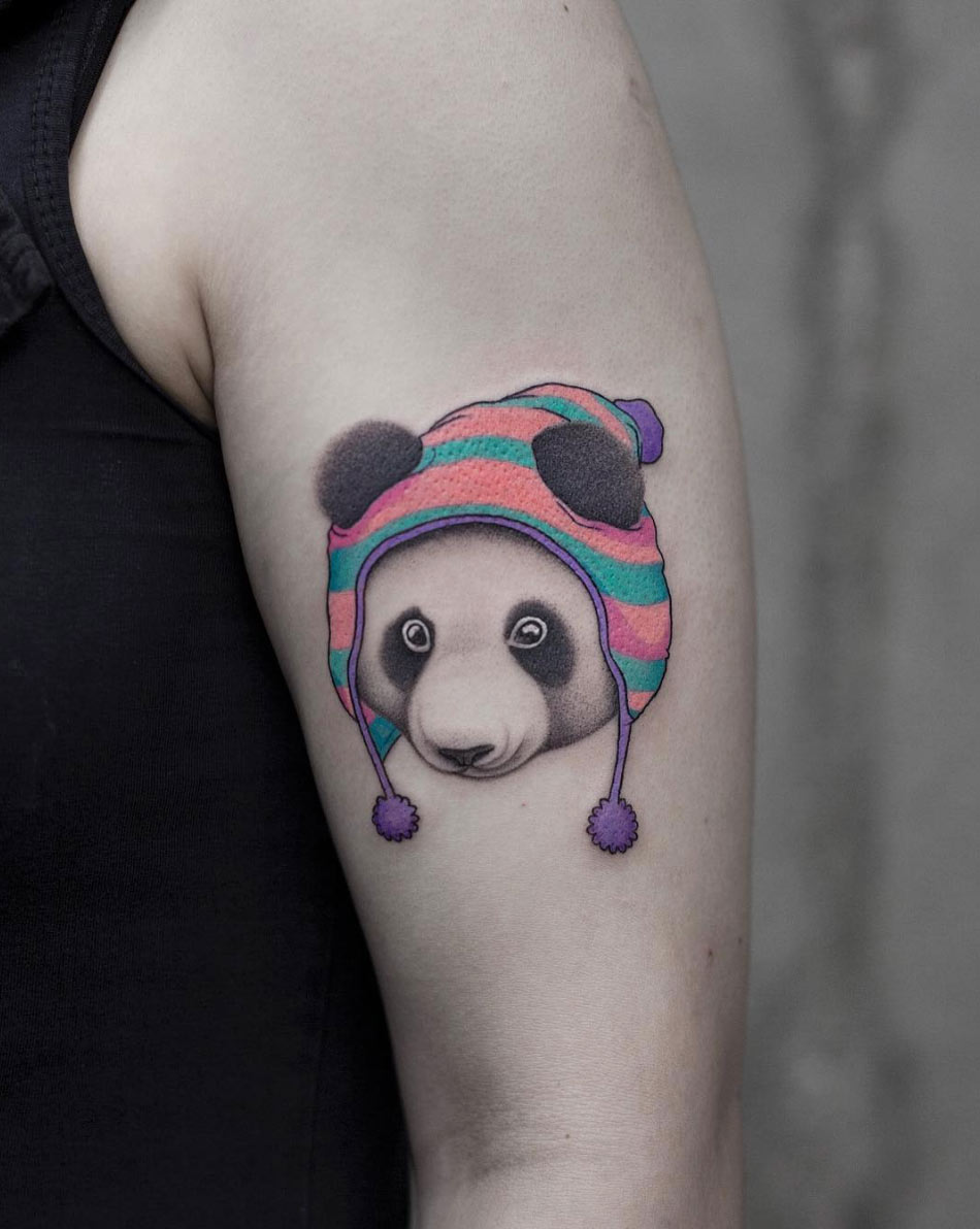 A cute panda by Aki Wong